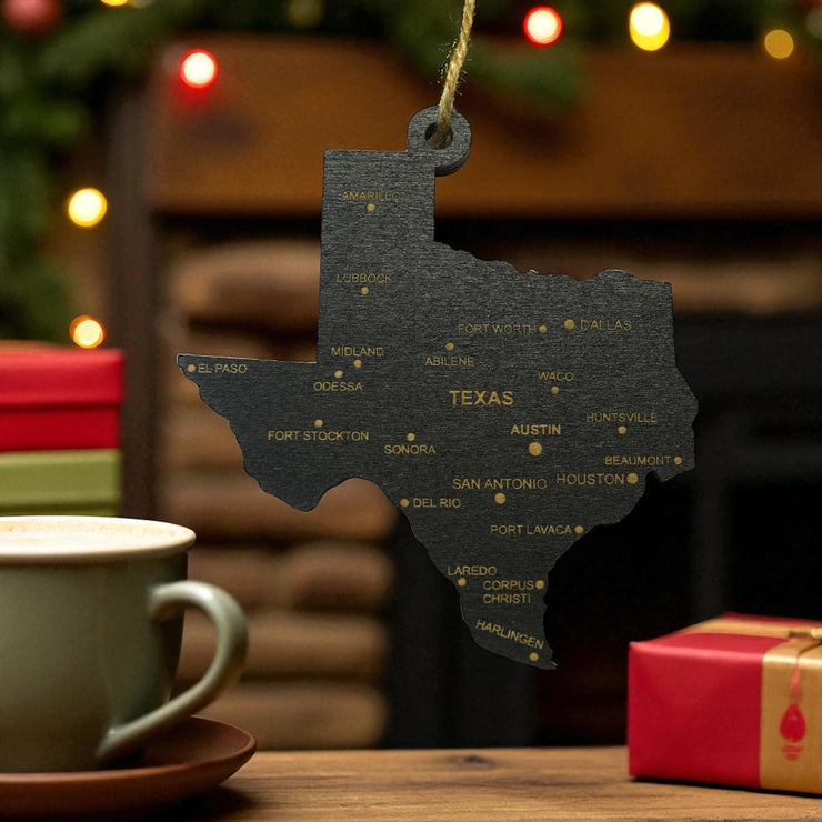 Ornament - CUSTOM - Texas State with Cities