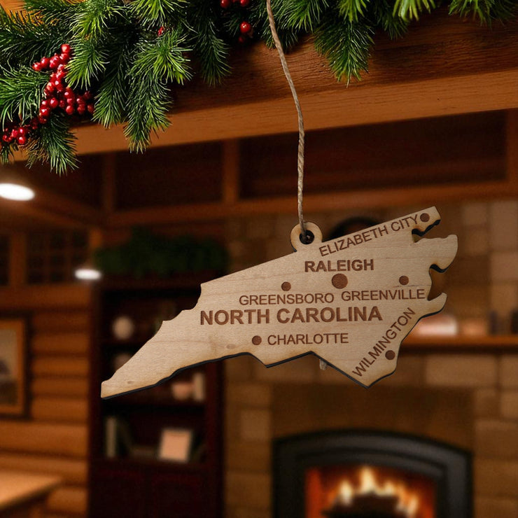 Ornament - CUSTOM - North Carolina State with Cities