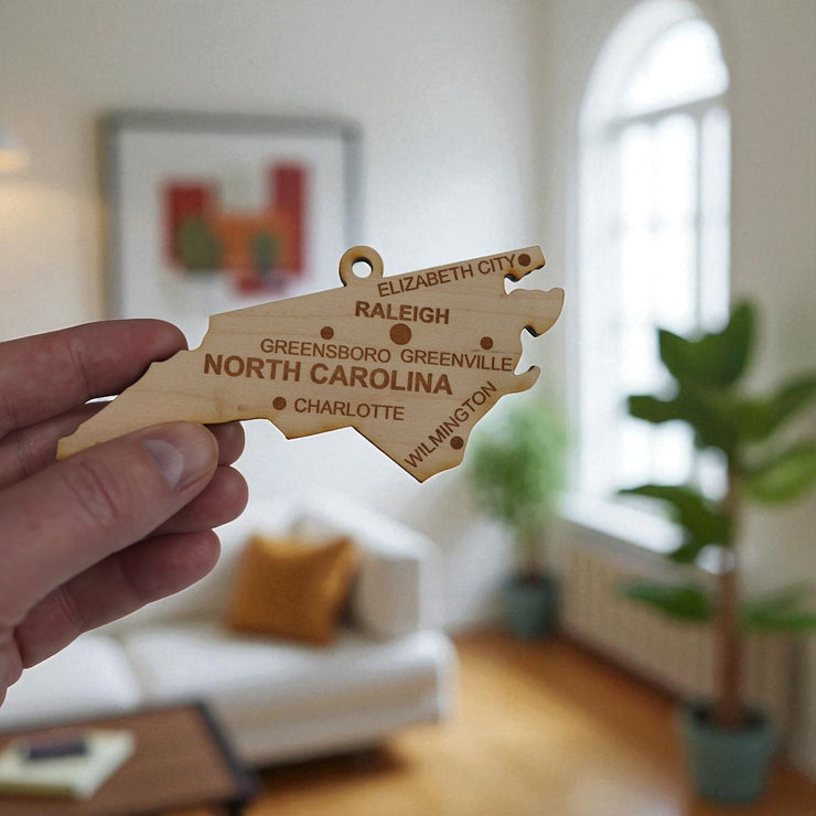 Ornament - CUSTOM - North Carolina State with Cities
