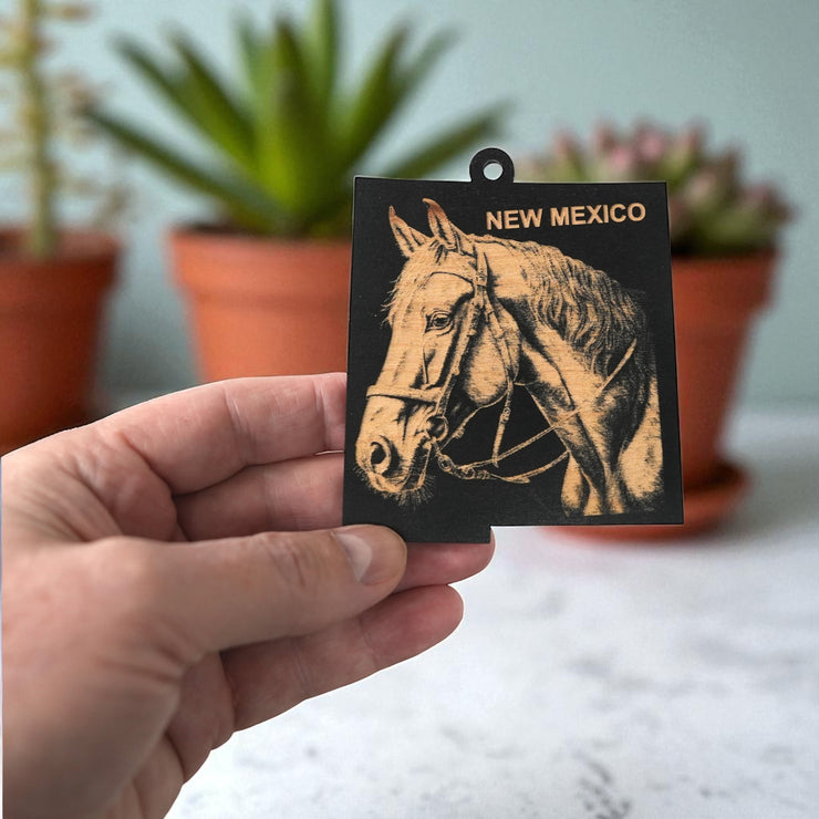 Ornament - Black - New Mexicao with Horse