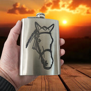 8oz Horse Stainless Steel Hip Flask