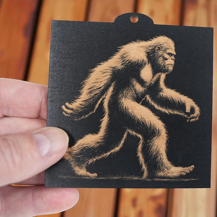 Ornament - BLACK - Bigfoot Sasquatch SET of 4 Ornaments