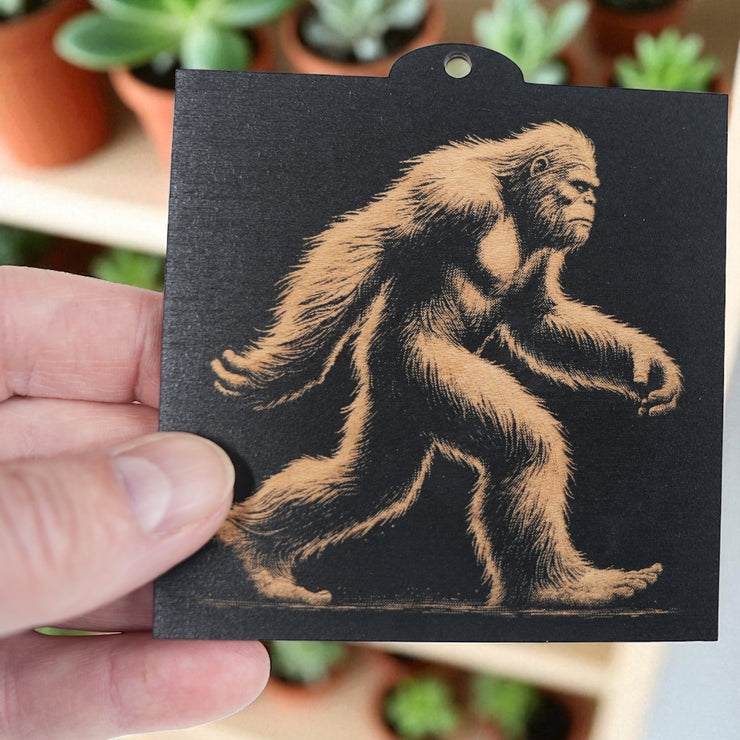Ornament - BLACK - Bigfoot Sasquatch SET of 4 Ornaments