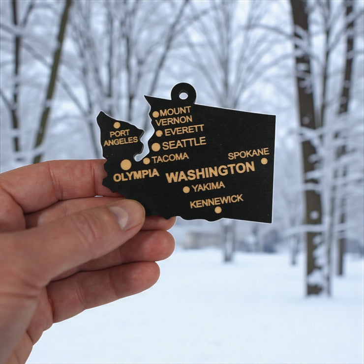Ornament - CUSTOM - Washington State with Cities