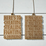 Ornament - Viking Toast - Set Raw Wood 3x4in