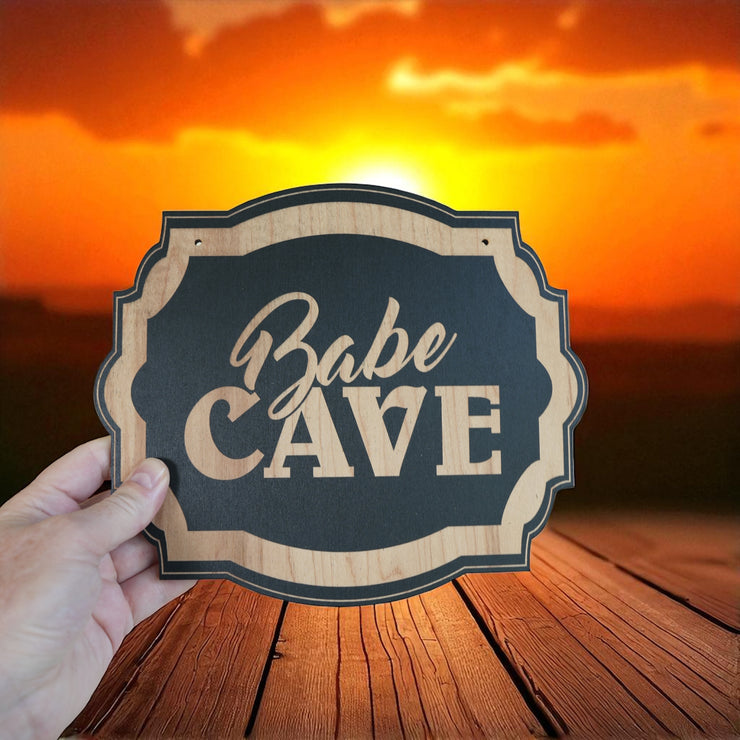 Babe Cave - Black Door Sign