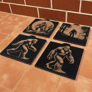 Ornament - BLACK - Bigfoot Sasquatch SET of 4 Ornaments