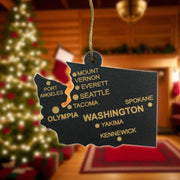 Ornament - CUSTOM - Washington State with Cities