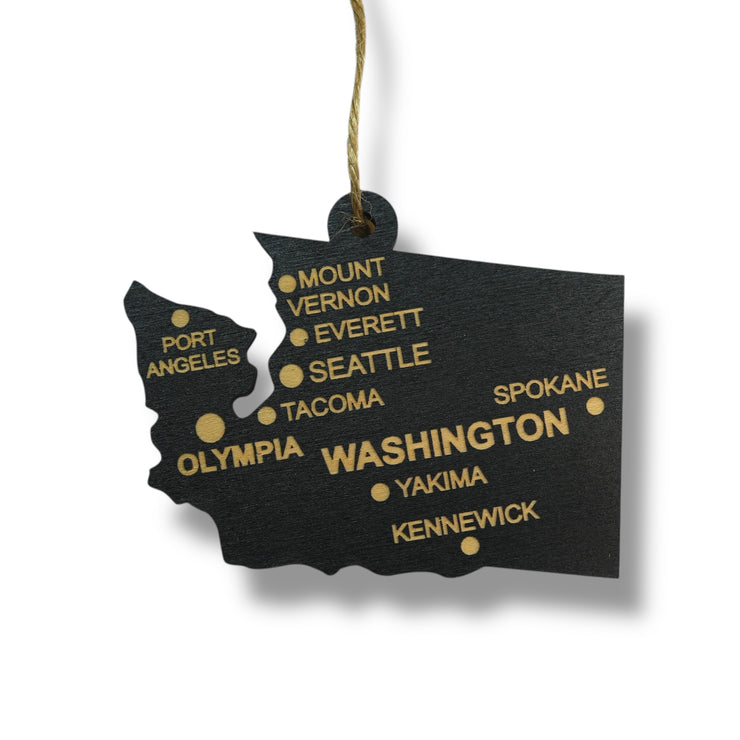 Ornament - CUSTOM - Washington State with Cities