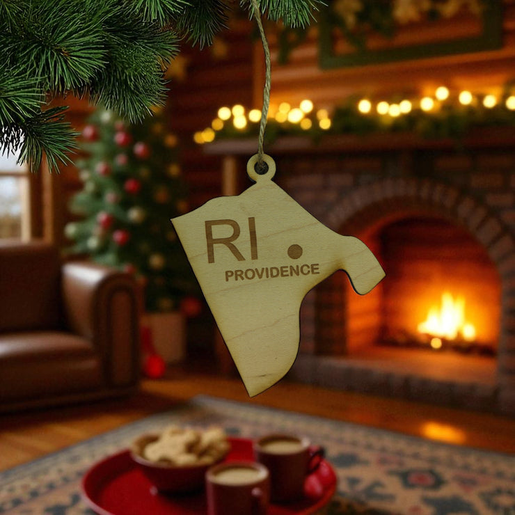 Ornament - CUSTOM - Rhode Island State with Cities