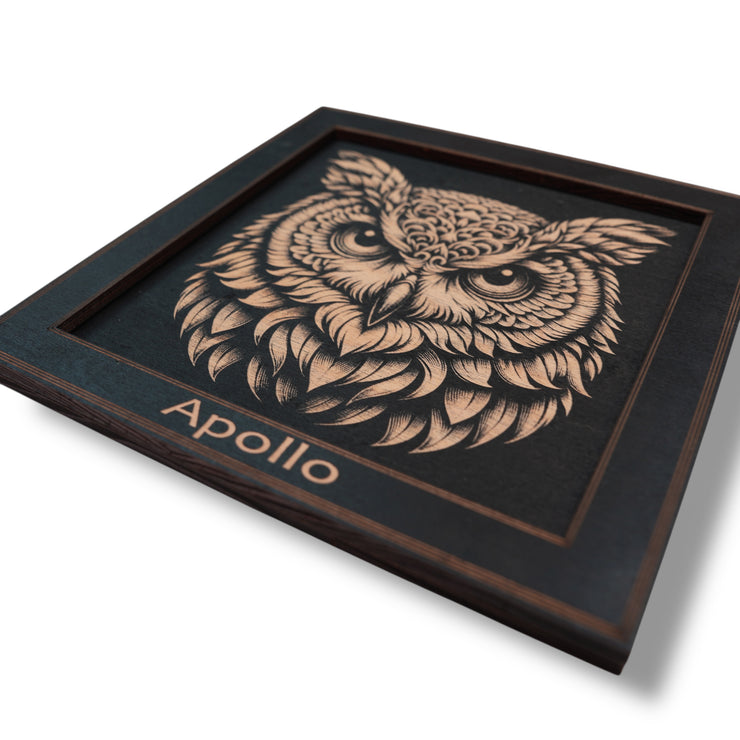 Framed Art - PERSONALIZED - CUSTOM - Owl