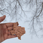 Ornament - CUSTOM - Texas State with Cities