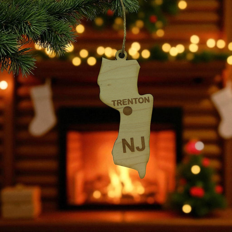 Ornament - CUSTOM - New Jersey State with Cities