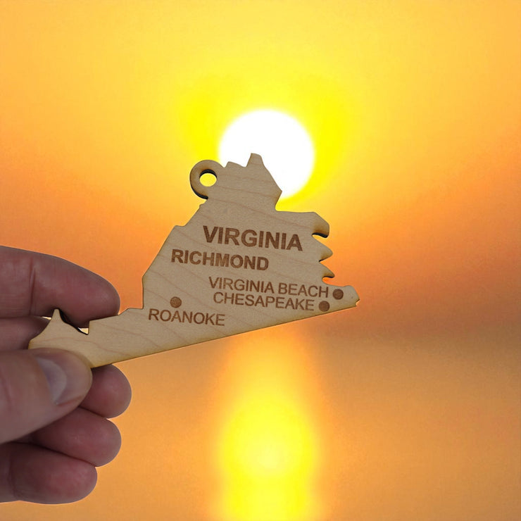 Ornament - CUSTOM - Virginia State with Cities
