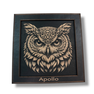 Framed Art - PERSONALIZED - CUSTOM - Owl