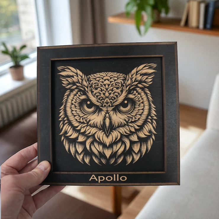 Framed Art - PERSONALIZED - CUSTOM - Owl