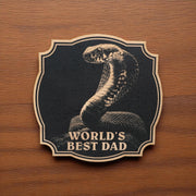 Sign - Black - Worlds best dad with Snake