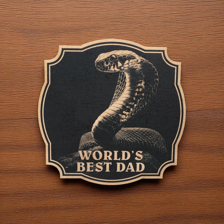 Sign - Black - Worlds best dad with Snake