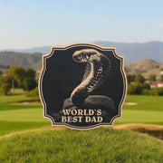 Sign - Black - Worlds best dad with Snake