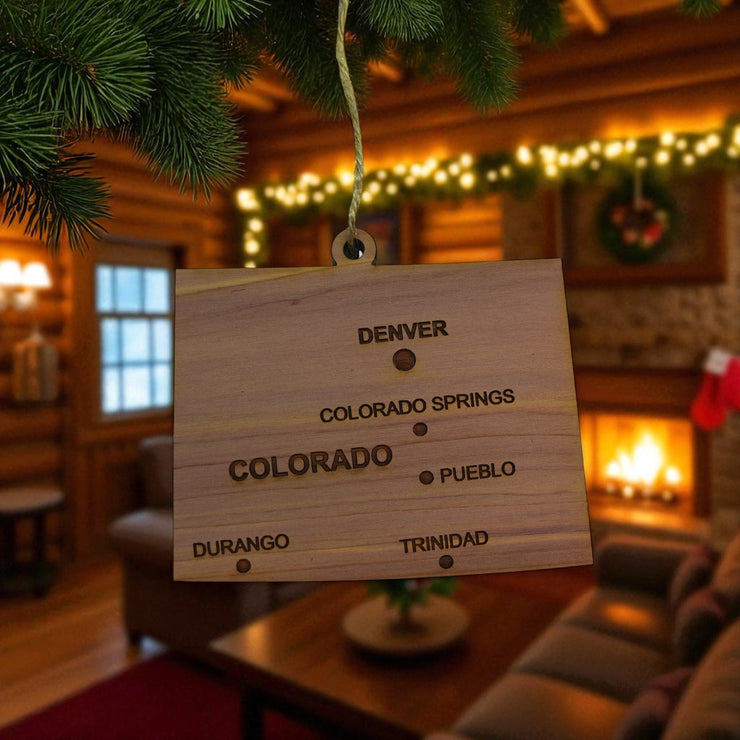 Ornament - CUSTOM - Colorado State with Cities