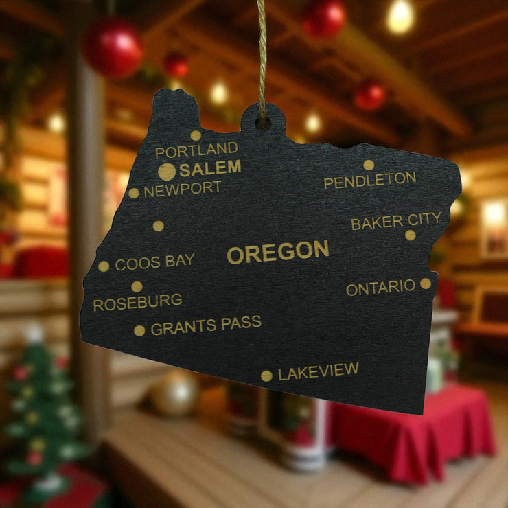 Ornament - CUSTOM - Oregon State with Cities