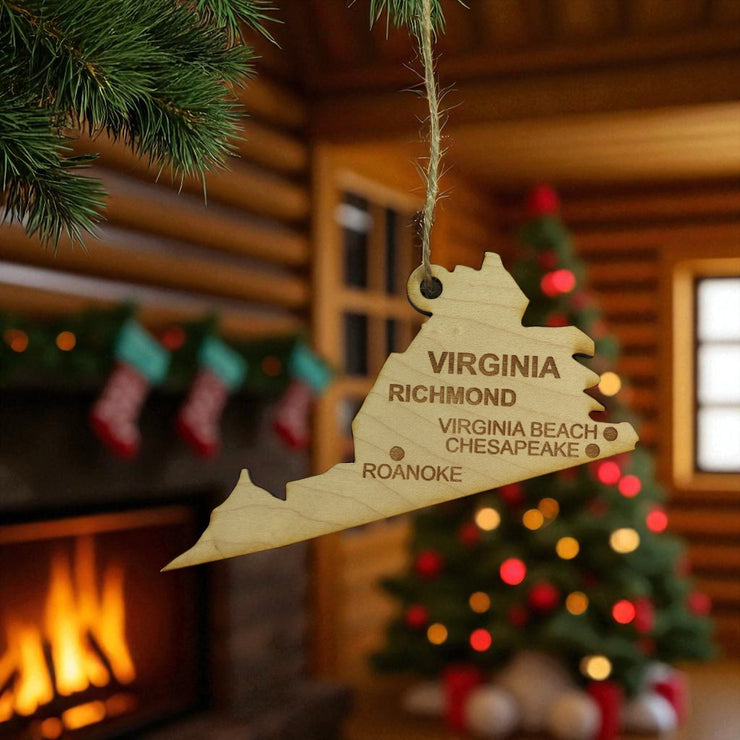 Ornament - CUSTOM - Virginia State with Cities