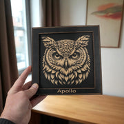 Framed Art - PERSONALIZED - CUSTOM - Owl