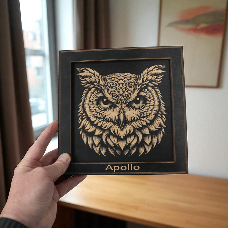 Framed Art - PERSONALIZED - CUSTOM - Owl