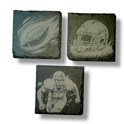 Coaster - Slate - Football - SET OF 3