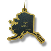 Ornament - CUSTOM - Alaska State with Cities