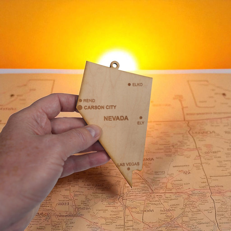 Ornament - CUSTOM - Nevada State with Cities