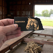Ornament - Black - Nebraska with Horse
