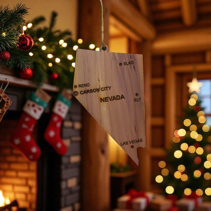 Ornament - CUSTOM - Nevada State with Cities