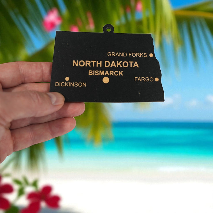Ornament - CUSTOM - North Dakota State with Cities
