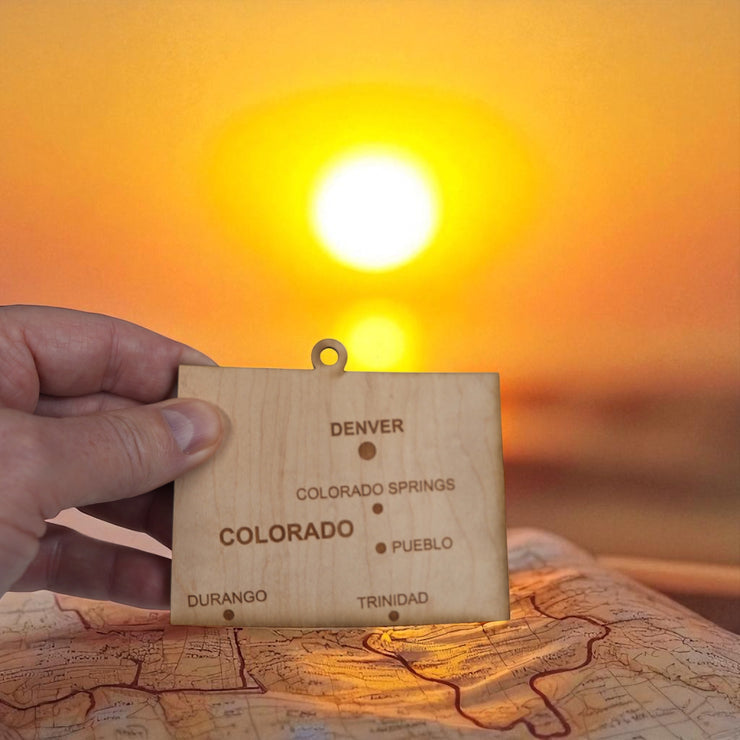 Ornament - CUSTOM - Colorado State with Cities