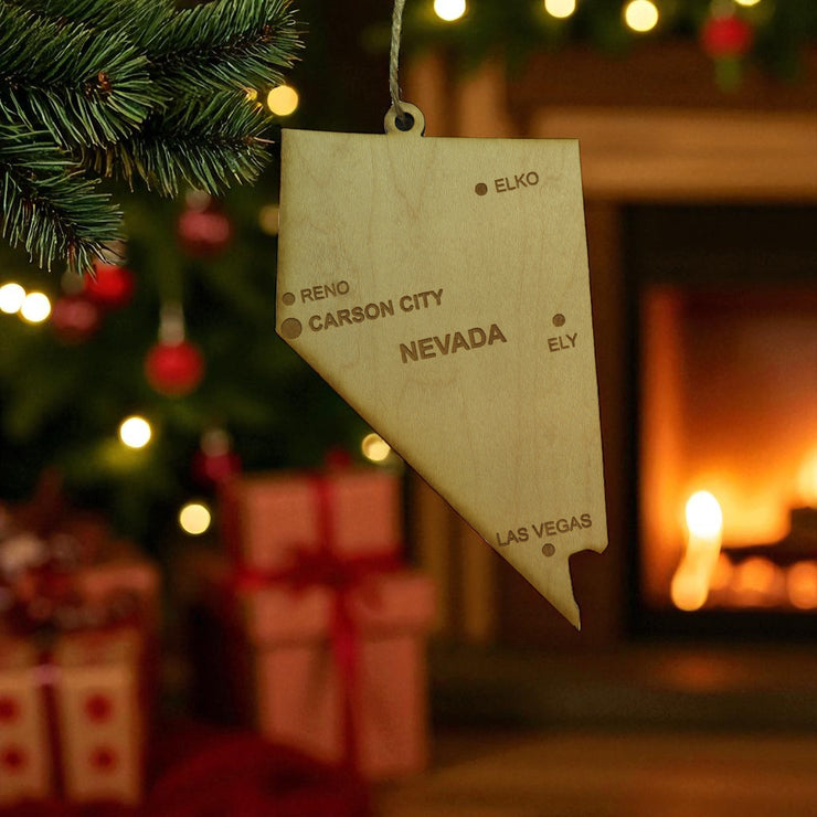 Ornament - CUSTOM - Nevada State with Cities