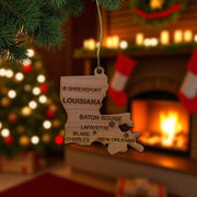 Ornament - CUSTOM - Louisiana State with Cities