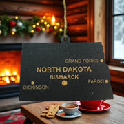 Ornament - CUSTOM - North Dakota State with Cities
