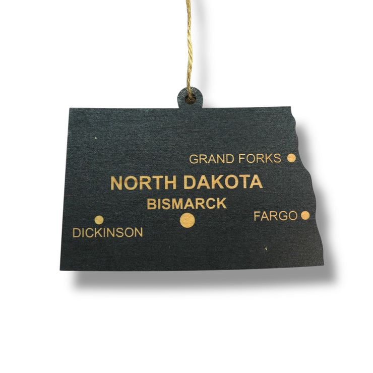 Ornament - CUSTOM - North Dakota State with Cities