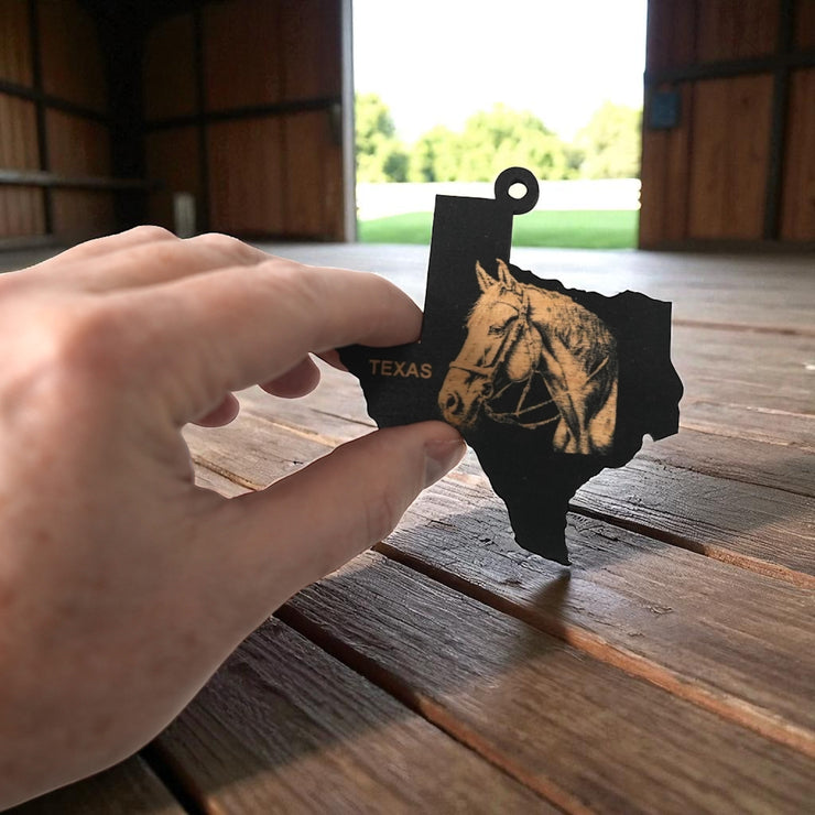 Ornament - Black - Texas with Horse