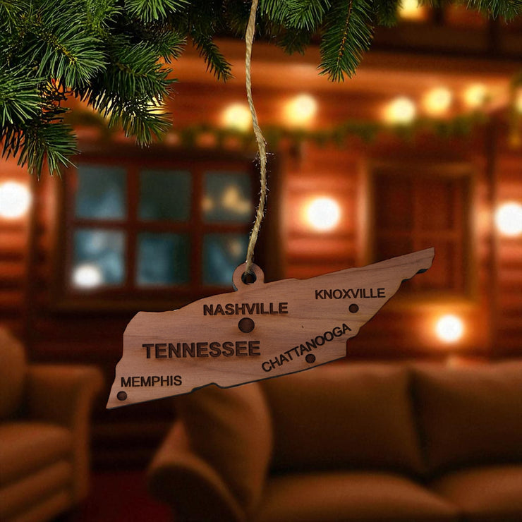 Ornament - CUSTOM - Tennessee State with Cities