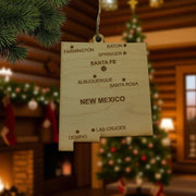 Ornament - CUSTOM - New Mexico State with Cities