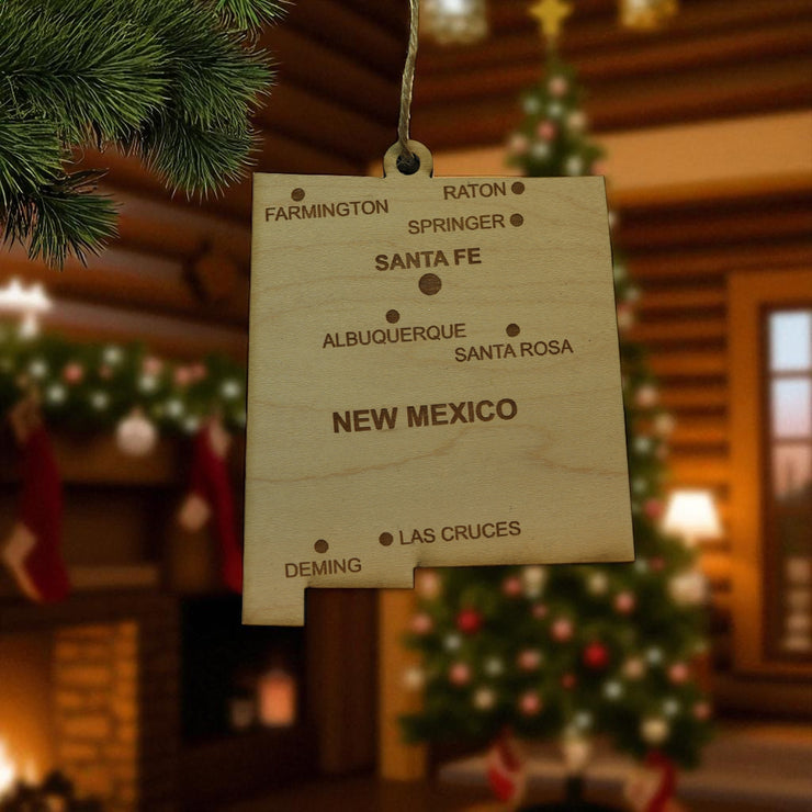 Ornament - CUSTOM - New Mexico State with Cities
