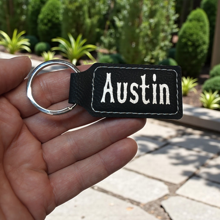 Keychain - Rectangle - Austin - Leather