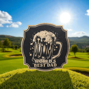 Sign - Black - Worlds best dad with beer mug