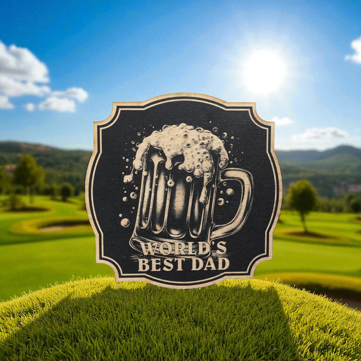 Sign - Black - Worlds best dad with beer mug