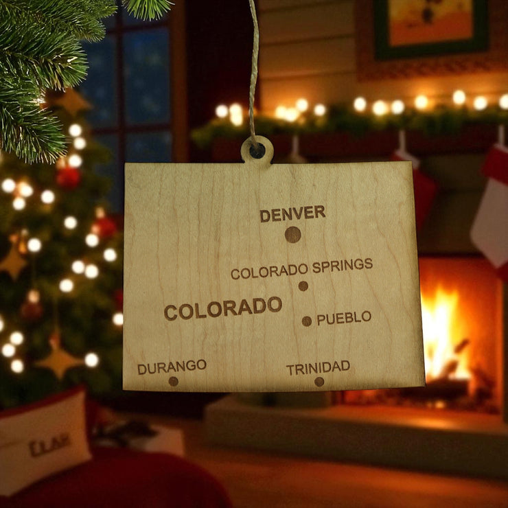 Ornament - CUSTOM - Colorado State with Cities