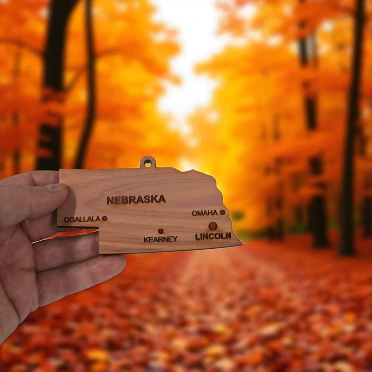 Ornament - CUSTOM - Nebraska State with Cities
