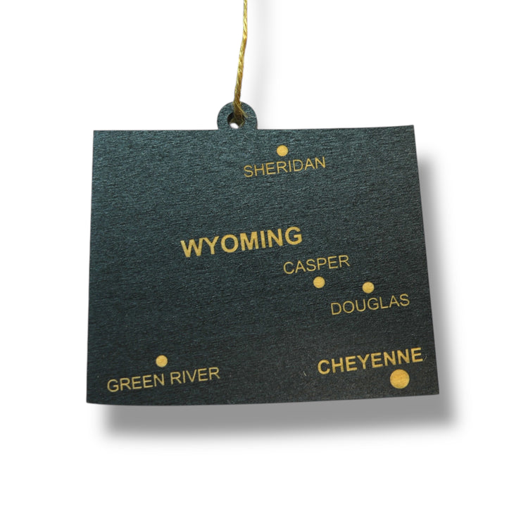 Ornament - CUSTOM - Wyoming State with Cities