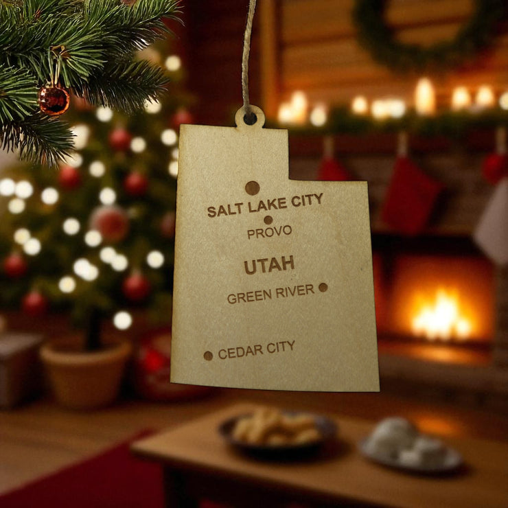 Ornament - CUSTOM - Utah State with Cities